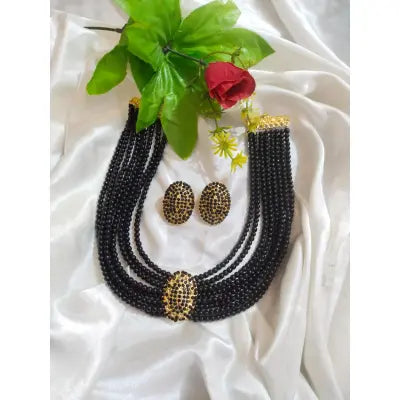 Elegant Look White Necklace Set Stud With Earrings For Girls & Woman