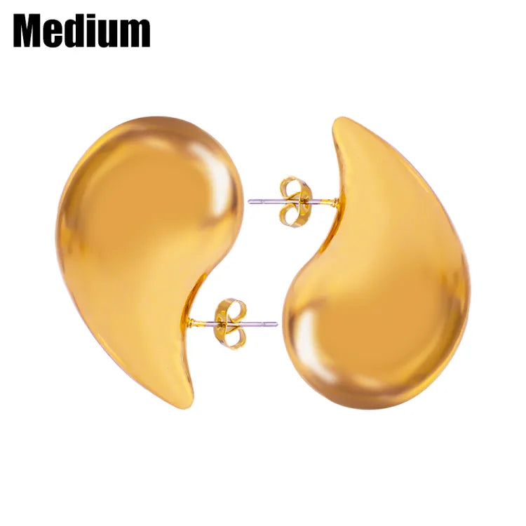 European And American High-end Metal Water Drop Earrings, Women's Golden Needles, Fashionable Exaggerated Personality, Stud Earrings, Temperament Earrings